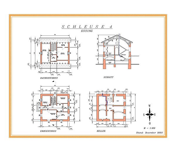 Zeichnung Grundriss Schleusenwärterhaus Nr.4