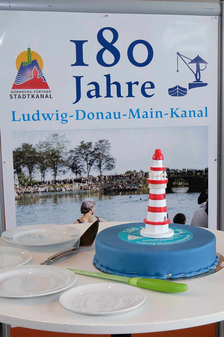 Jubiläumstorte 180 Jahre Ludwigskanal beim Stadtkanalkongress in Fürth